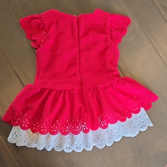 Pink Lace Ruffle Dress - Picture 6 of 6